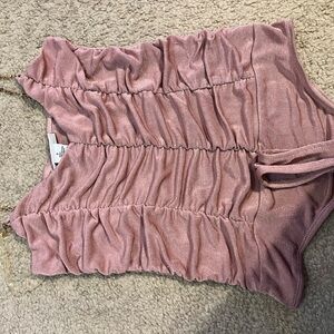 Pink Ruched Sleeveless Top